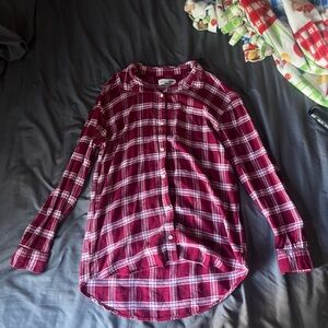Old Navy Red Plaid Button Down Shirt